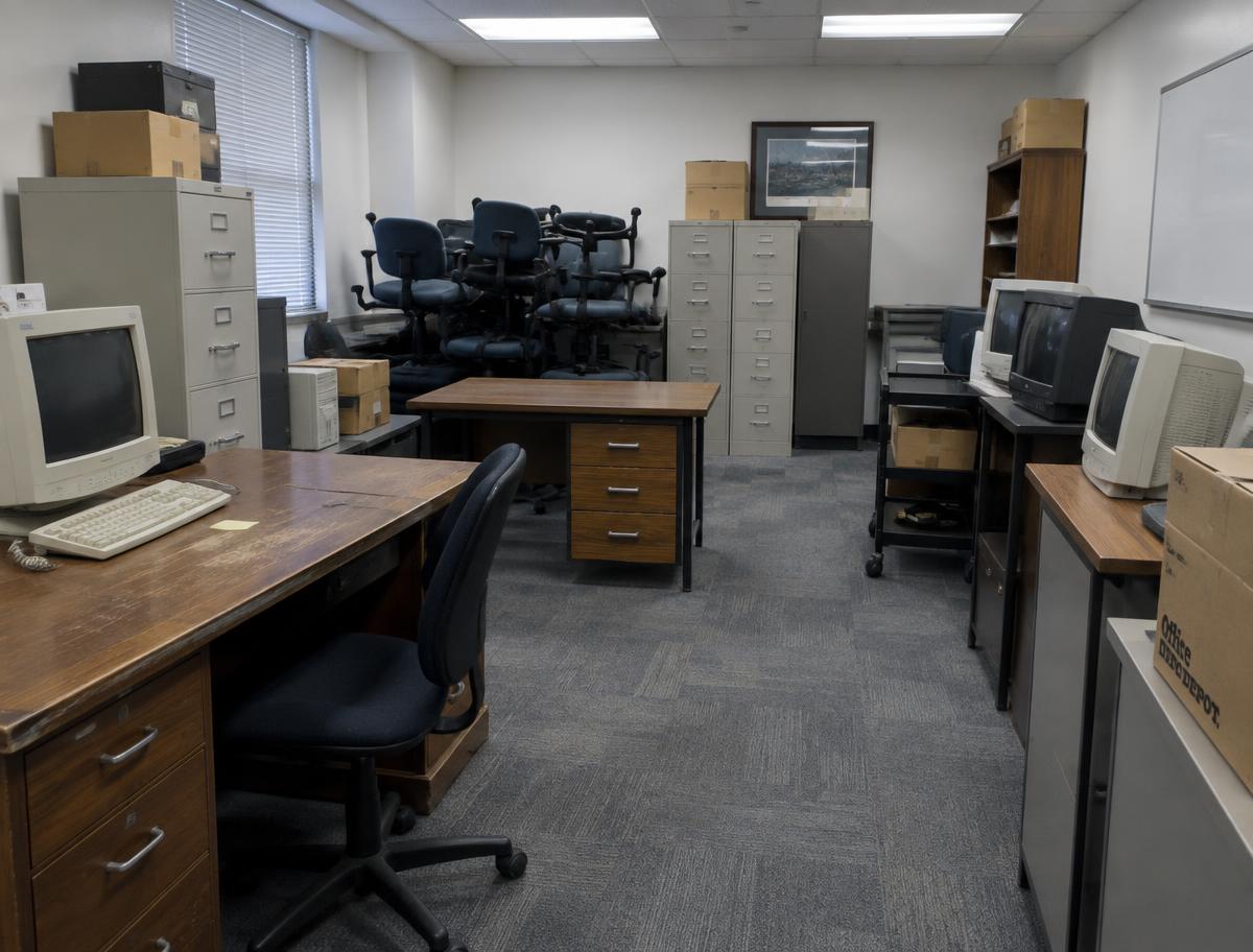 Old office furniture — before
