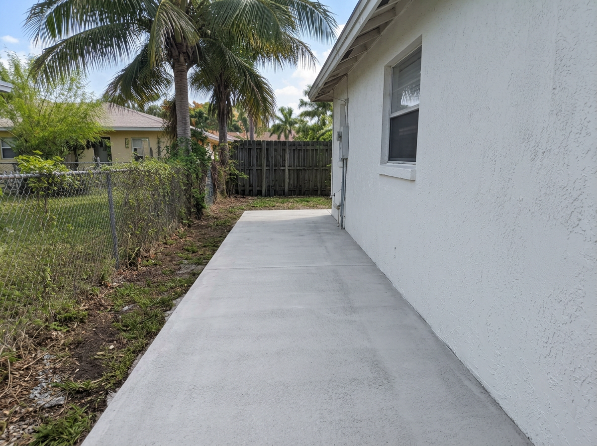 Outdoor area cleared & pressure-washed — after